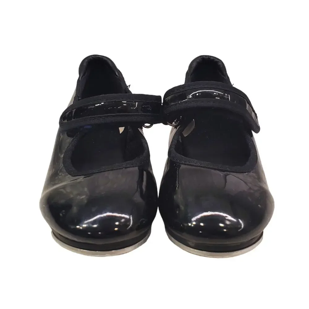 Girls Freestyle Dancewear Tap Shoes Black Patent Leather Girls Size 10 Tap Shoes